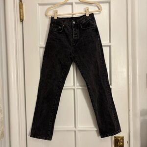 Zara Washed Black/ Grey Straight Leg Jeans